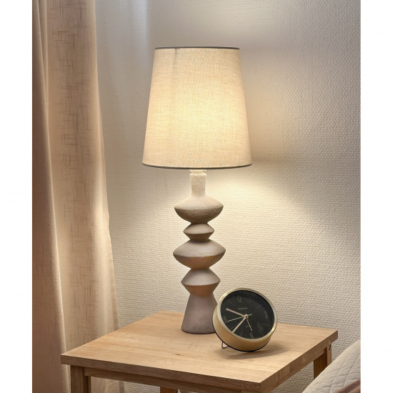 NINA bordslampa, beige/naturvit