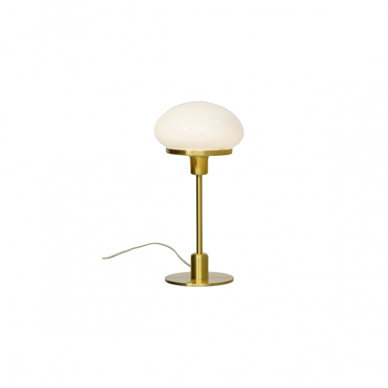 NEW AUGUST bordslampa liten, matt m�ssing/vit