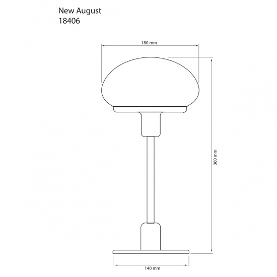 NEW AUGUST bordslampa liten, matt m�ssing/vit