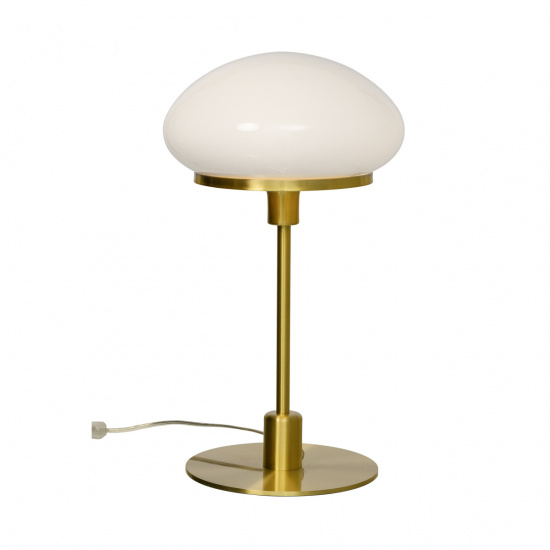 NEW AUGUST bordslampa stor, matt m�ssing/vit