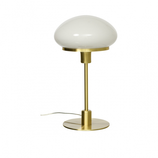 NEW AUGUST bordslampa stor, matt m�ssing/vit