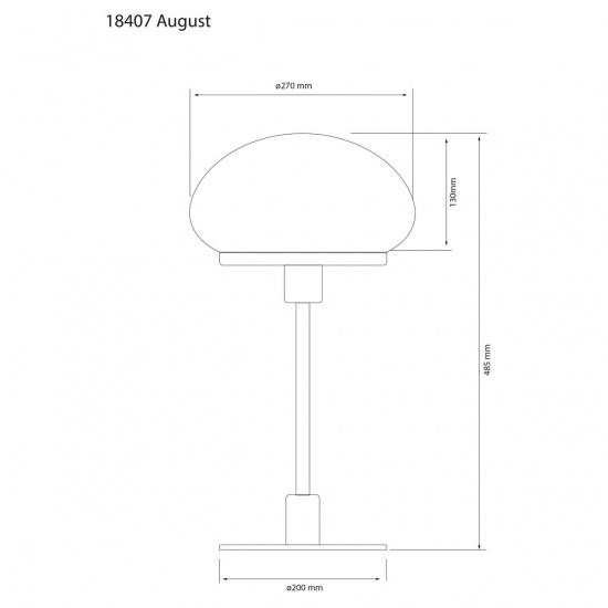 NEW AUGUST bordslampa stor, matt m�ssing/vit