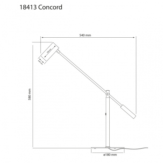 CONCORD bordslampa, svart