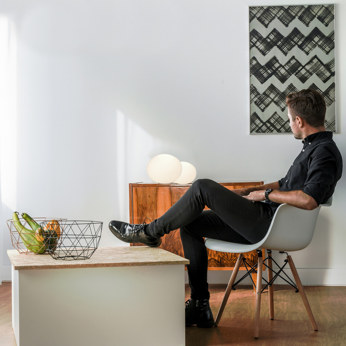 GLOBUS bordlampa 18cm, vitt