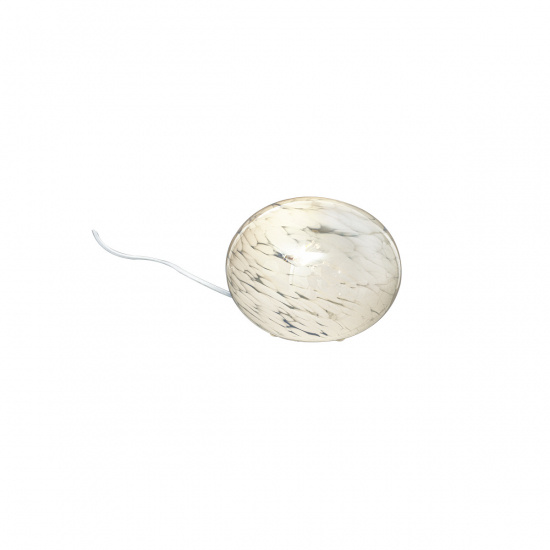 GLOBUS bordslampa 18cm, vit prickig