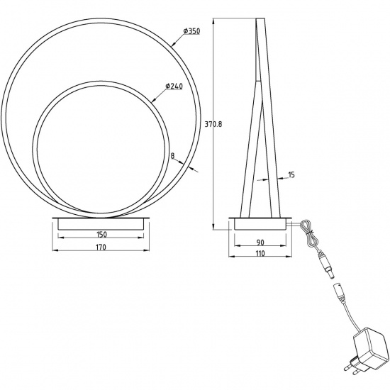 LOOP bordlampa, svart