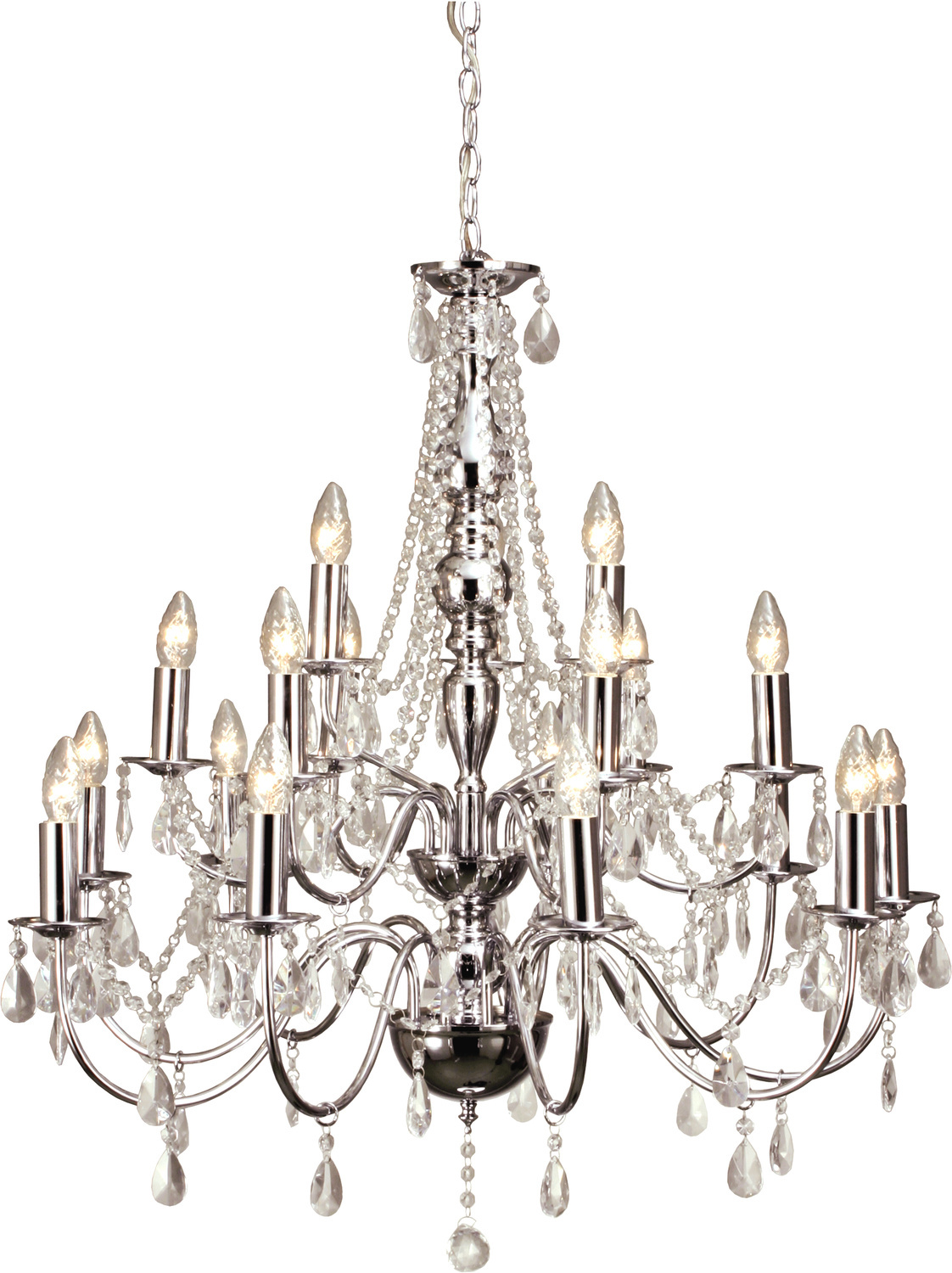 CHATEAU takkrona 18-arm, krom