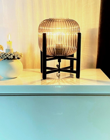 VINDA bordlampa liten, svart/r�k