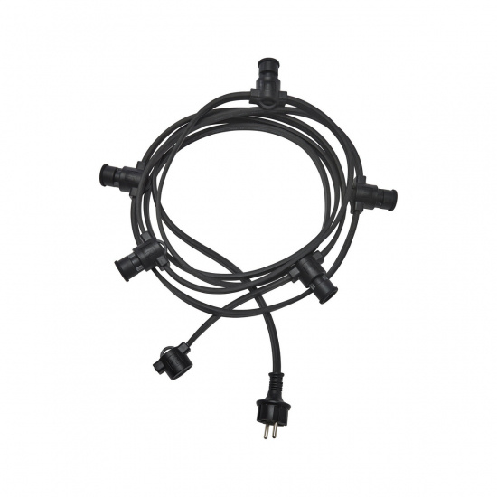 Ljusslinga 5xE14, Svart IP44, 4,2m