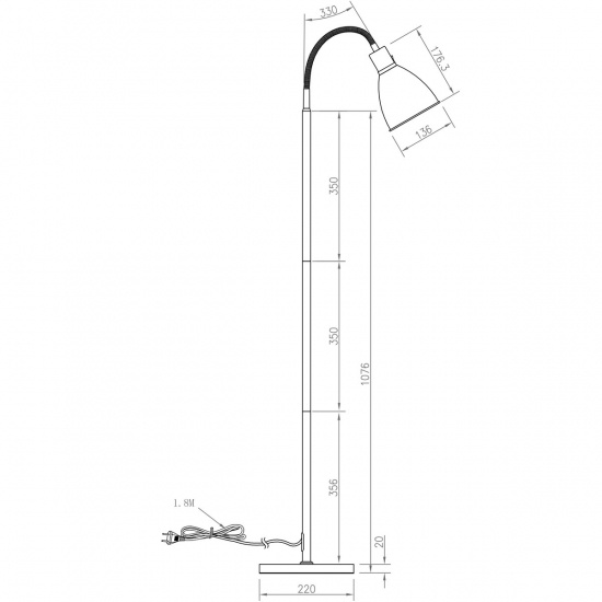 IDRE golvlampa, svart