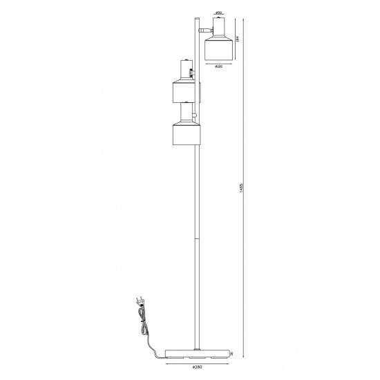 FERDINAND golvlampa 3:a, svart