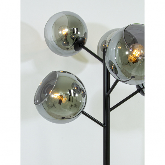 ATOM golvlampa 5-arm upp, svart/r�k