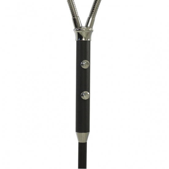 SANDNES golvlampa dubbel, svart/krom