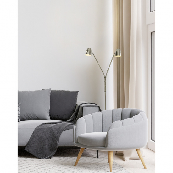 SANDNES golvlampa dubbel, st�l