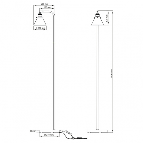 PARIS Golvlampa, Svart