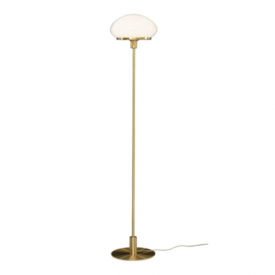 NEW AUGUST golvlampa, matt m�ssing/vit