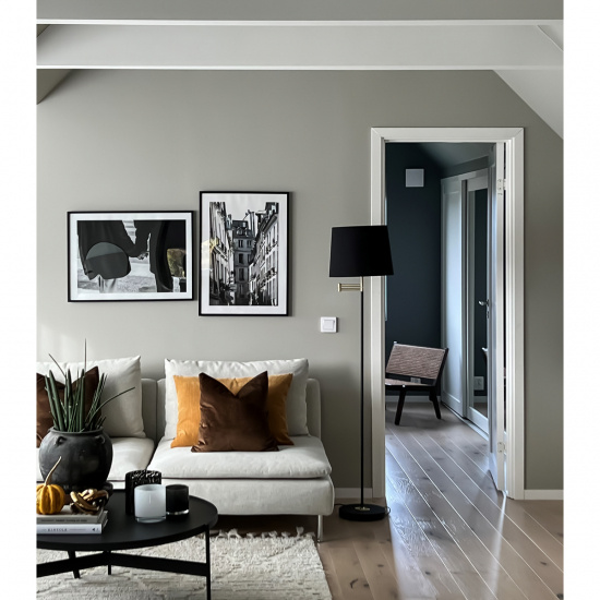 BIRKA golvlampa, svart/m�ssing