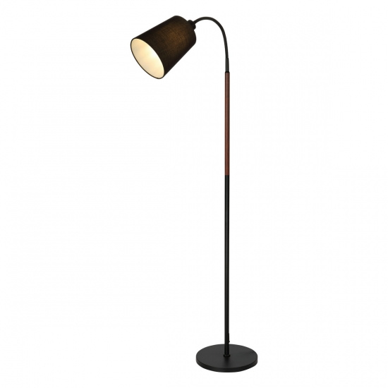 LJUSDAL golvlampa 1-arm, svart/valn�t