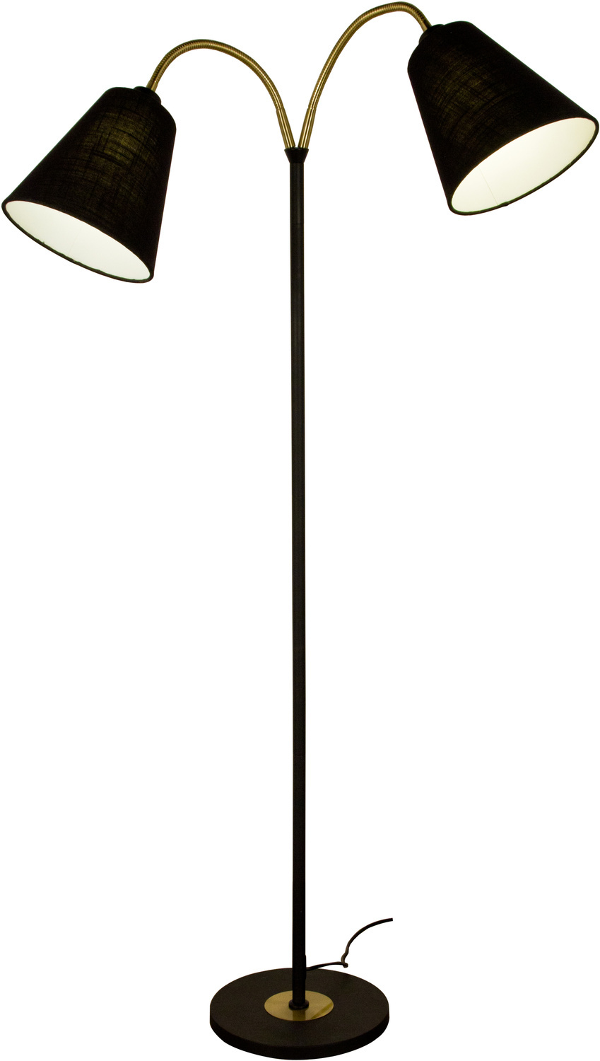 LJUSDAL golvlampa 2-arm svart/matt m�ssing