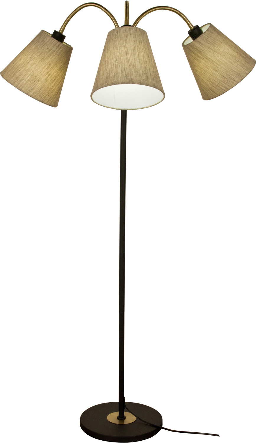 LJUSDAL golvlampa 3-arm svart/matt m�ssing