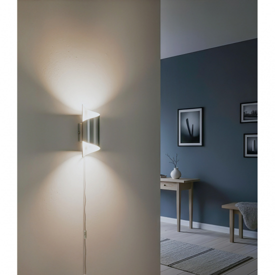 LUCILE V�gglampa, St�l/Vit