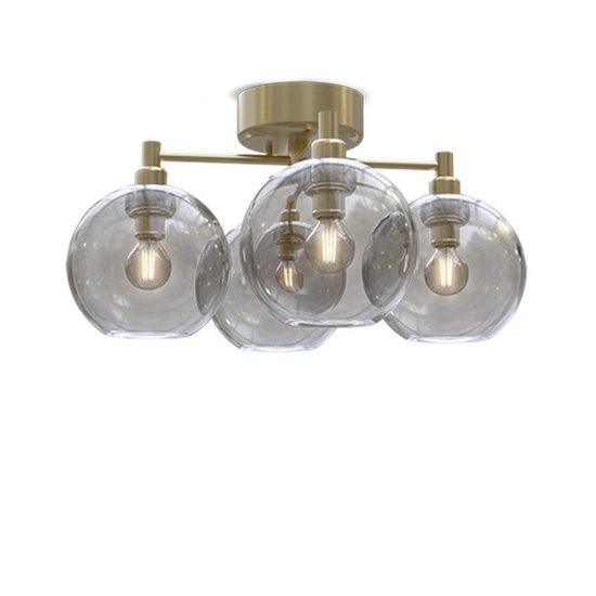 Gloria plafond D460 m�ssing/r�kf�rgat glas E14