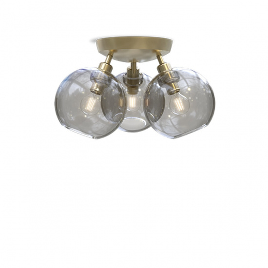 Gloria plafond D330 m�ssing/r�kf�rgat glas E14