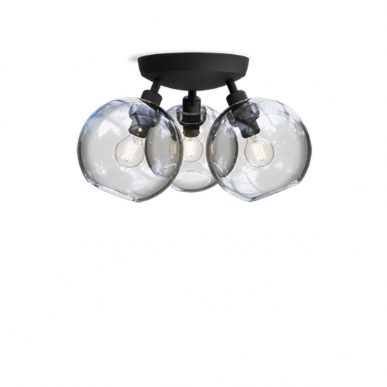 Gloria plafond D330 svartstruktur/klart glas E14