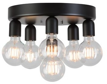 Regal plafond 6 D320 svart E27