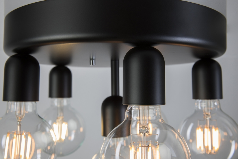 Regal plafond 6 D320 svart E27