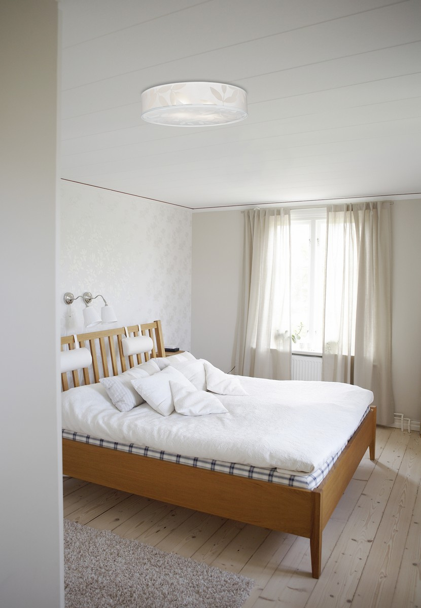 Soft plafond D600 vit linne E27