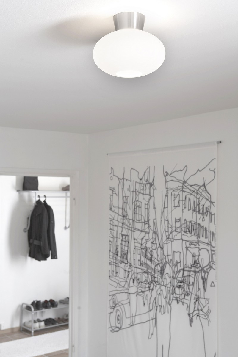 Bullo plafond D270 m�ssing/klarglas E27