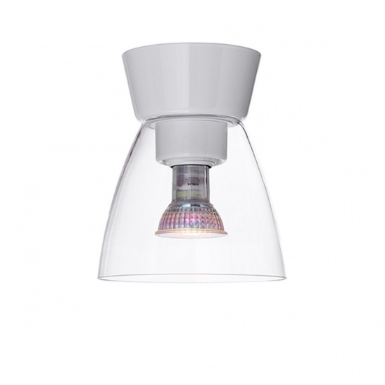 Bizzo plafond D165 blankvit/klarglas E27 