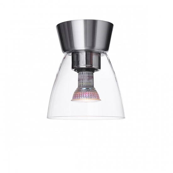 Bizzo plafond D165 aluminium/klarglas E27 