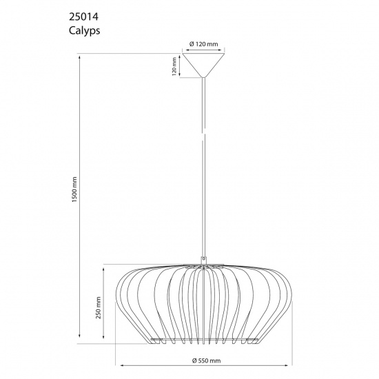 CALYPS Taklampa - Svart - 55cm