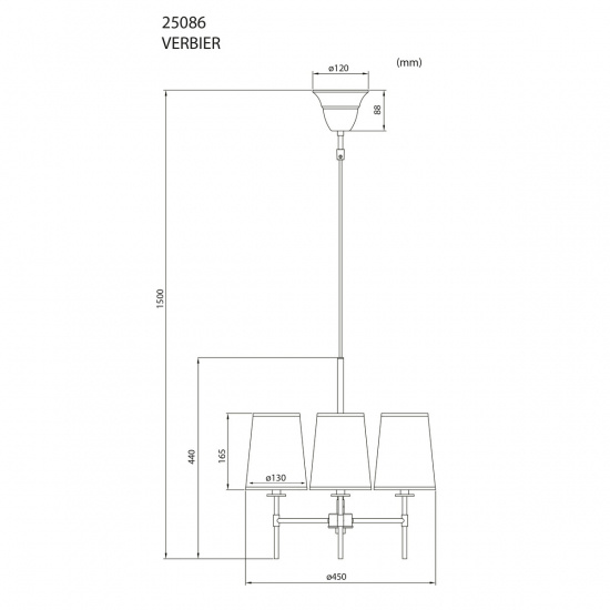 VERBIER Takkrona 3-l�gig - Svart