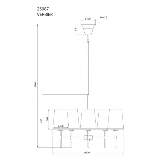 VERBIER Takkrona 5-l�gig - Svart