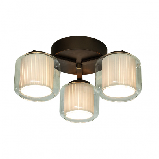 AMSTERDAM Plafond 3-l�gig - Brun/Klar/Vit