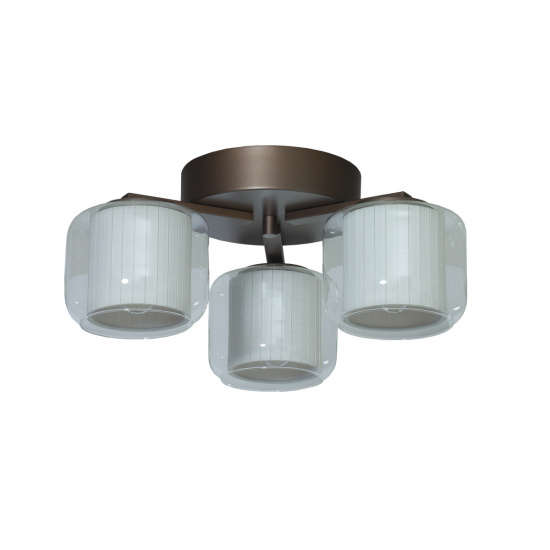 AMSTERDAM Plafond 3-l�gig - Brun/Klar/Vit