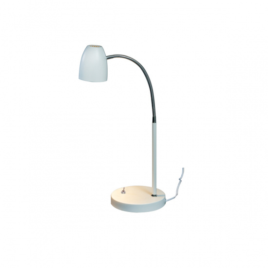 SANDNES Bordlampa, Vit/Krom