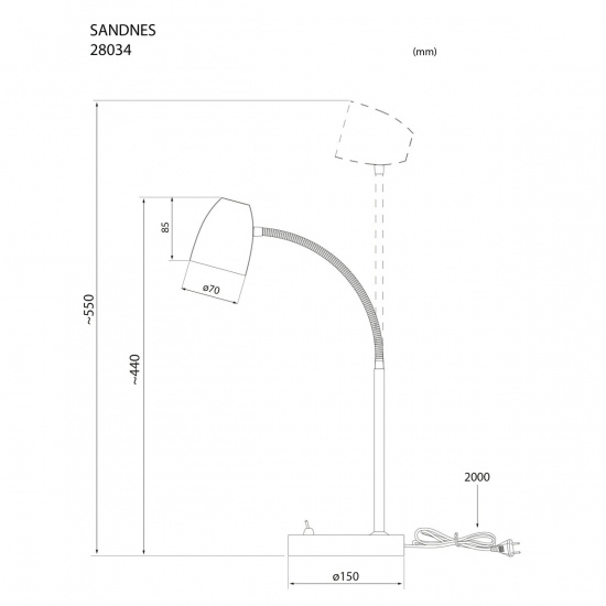 SANDNES Bordlampa, Antik