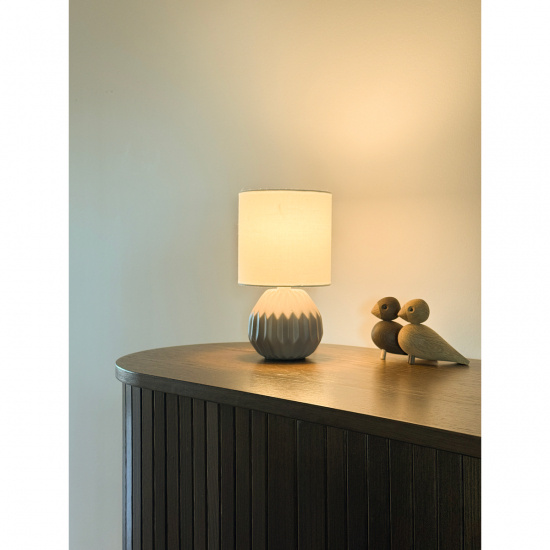 CHARLOTTE Bordlampa, Brun/Vit