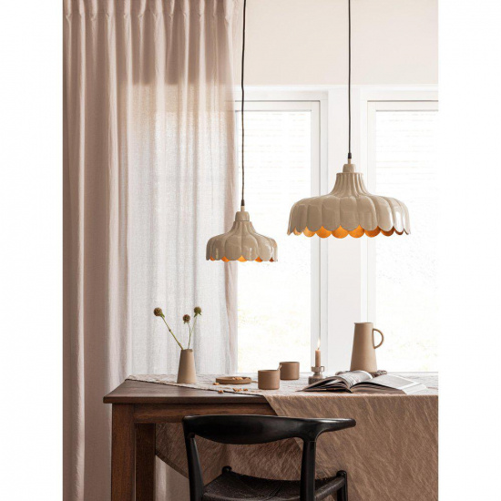 Wells taklampa, Beige/guld 43cm