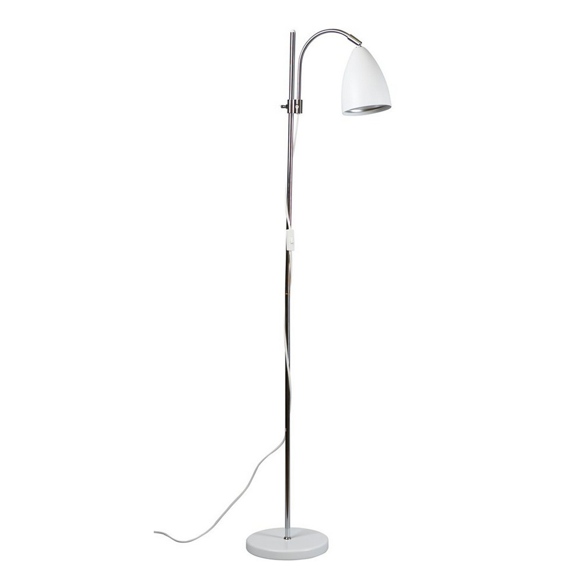 Sway golvlampa mattvit/krom E27 H:1300mm