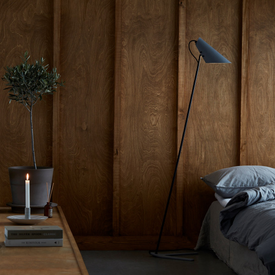 Vincent floor lamp black/concrete structure E27