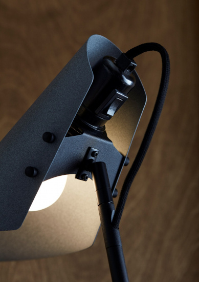 Vincent floor lamp black/concrete structure E27