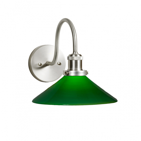 AUGUST V�gglampa IP23, Krom/Gr�n 25cm