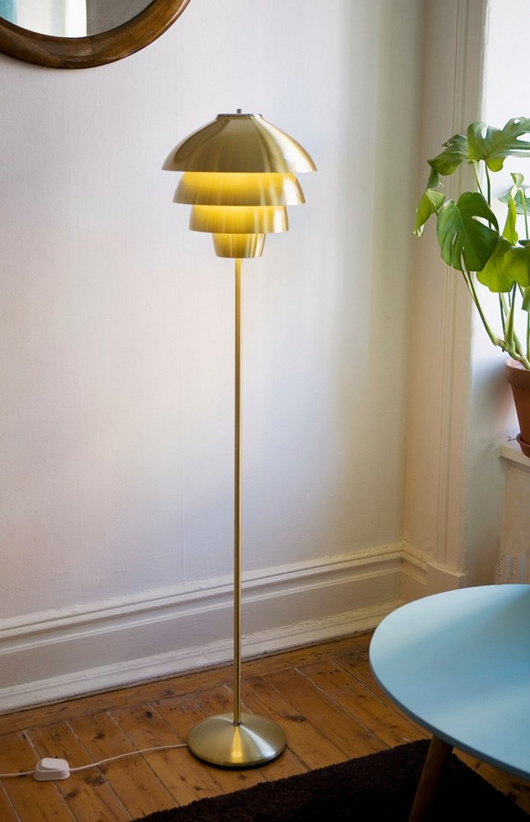 Valencia golvlampa D320 mattvit E27 