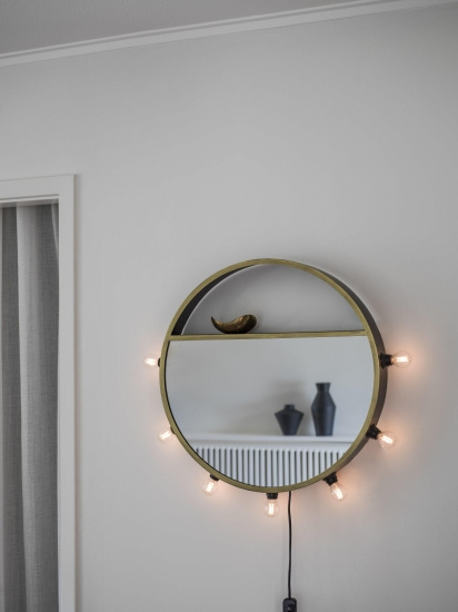 Bea spegellampa, Svart/guld 45cm