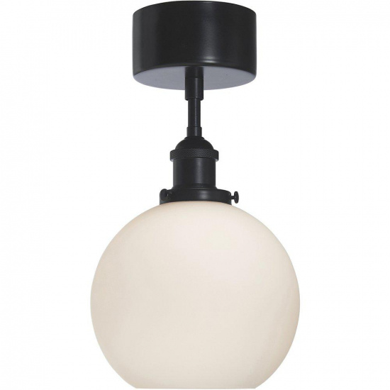 Omega taklampa, Svart, Opal 20cm